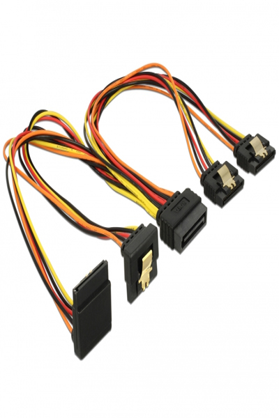 Delock Power splitter - SATA power (P) latched to SATA power (R) metal clip - 60148