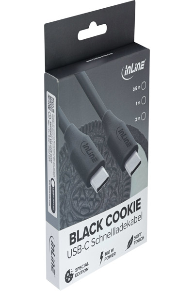 INLINE USB 2.0 CABLE USB-C FAST CHARGING 100W 0.5M BLACK