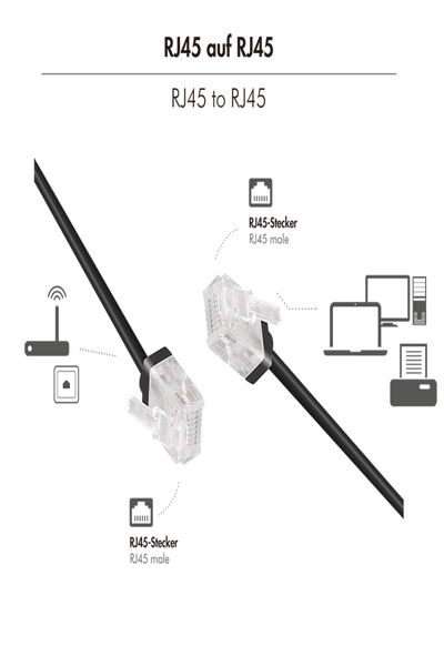 LogiLink CQ3013U - RJ45-Kabel Cat.6a U/UTP slim schwarz - Cable - Network - CQ3013U