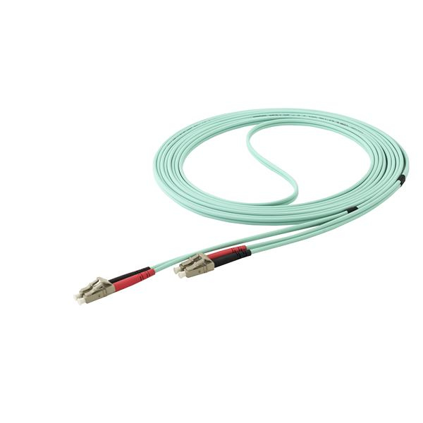 StarTech Aqua OM4 Duplex Multimode Fiber - 16 ft / 5m - 100 Gb - 50/125 - OM4 Fiber - LC to LC Fiber Patch Cable (450FBLCLC5) - network cable - 5 m - aquamarine - 450FBLCLC5