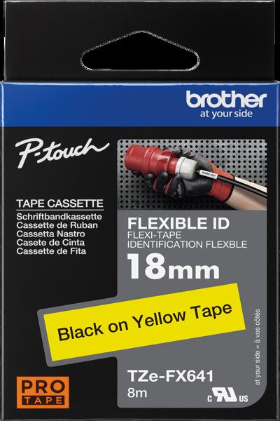 Brother TZe-FX641 - Noir sur jaune