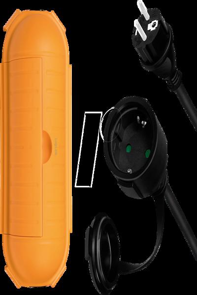 LogiLink förlängningssladd: CEE7/7 till CEE 7/3+ med skyddsbox, 3m - LPS239