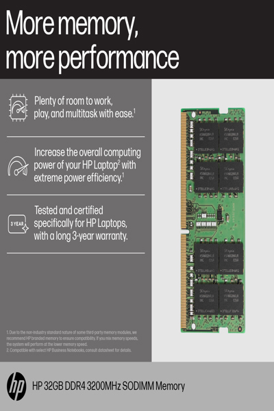 HP 8GB 3200 SODIMM Memory: DDR4 - 8C4X8AA
