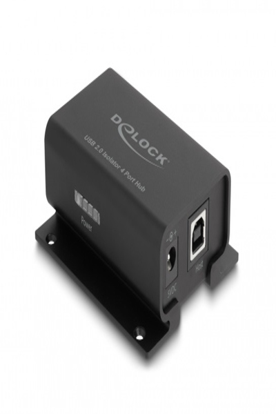 Delock 4-portars USB 2.0-isolatorhubb med 5 kV isolering för dataledningar, 0 - 40 °C, 0 - 60 °C, 73 mm, 90 mm, 31 mm, 5 V - 64226