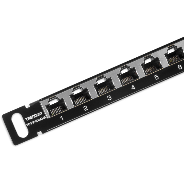TRENDnet TC-P24C6AHS 24-Port Cat6A Shielded Half-U Patch Panel - TC-P24C6AHS