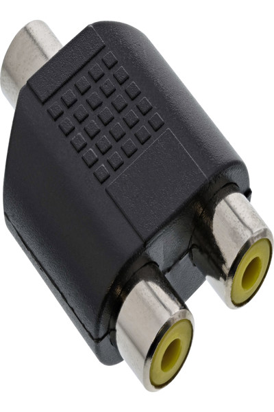 Adaptateur audio en ligne jack 3,5 mm femelle mono / 2x RCA femelle