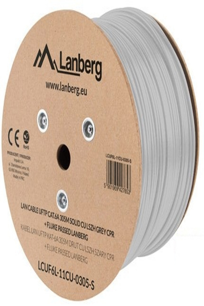 Lanberg LCUF6L-11CU-0305-S - 305 m - Cat6a - U/FTP (STP) - Grey