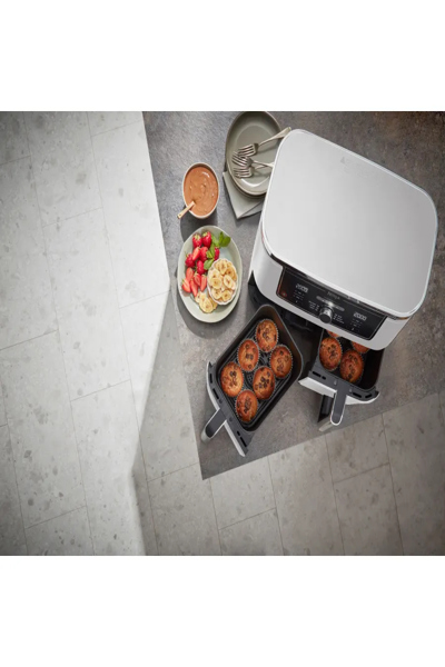 SharkNinja Ninja AF400EU, Hot air fryer, 9.5 L, Double, White, Rotary, Touch, Stand-alone - AF400EUWH