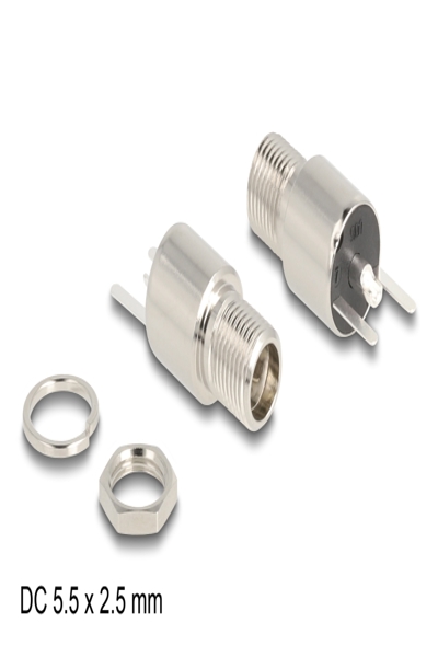 Delock Strömkontakt - DC-jack 5,5 mm x 12 mm (ID: 2,5 mm) (F) skott - 90171