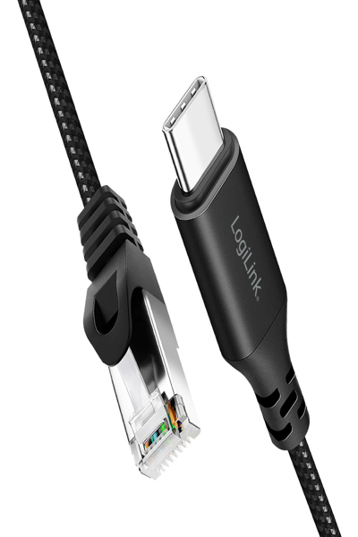 LogiLink CU0416 - Netzwerkadapter Kabel USB 3.2 Typ-C Gigabit Ethernet 10 m - Network Card - 1,000 Mbps - CU0416