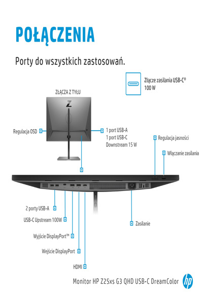 HP Z25xs G3 QHD USB-C DreamColor Display: 25-inch, 2560x1440 - 1A9C9AA#UUZ