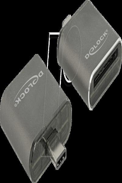 Delock USB Typ-C SDHC / SDXC UHS-II / MMC Kortläsare med en kortplats - 91498