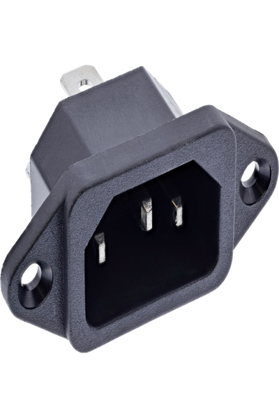 Buy INLINE IEC-C14 INLET SOCKET BLACK WITH SPADE CONNECTOR