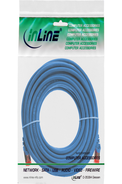 Câble de raccordement en ligne S/FTP PiMF Cat.6 250 MHz PVC cuivre bleu 30 m