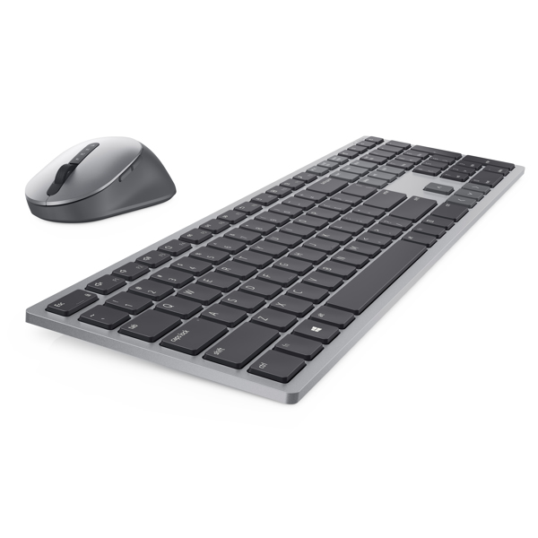 Dell KM7321W - Standard - RF Wireless + Bluetooth - AZERTY - Grey - Titanium - Mouse included - KM7321WGY-FR