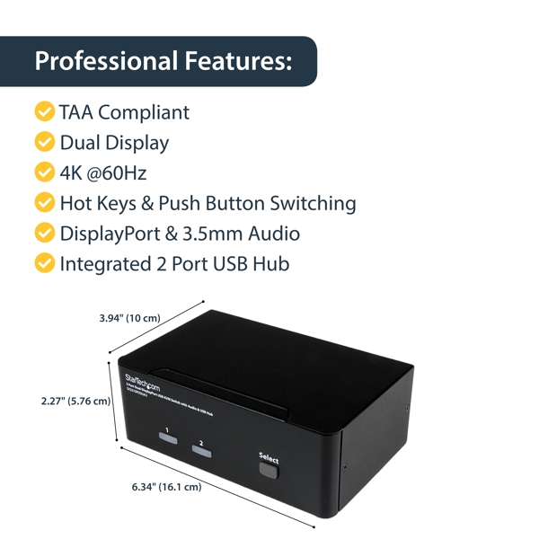 2-Port DisplayPort KVM Switch - SV231DPDDUA2