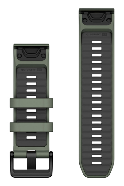 Bracelet Garmin QuickFit en silicone vert saule/graphite