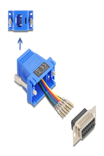 Delock Serial adapter - 15 pin D-Sub (DB-15) (F) to RJ-12 (F) - 67090