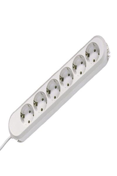 Bachmann 381.247K - 1,5 m - Typ E - Plast - Vit - 6 AC-uttag - 230 V - 381.247K