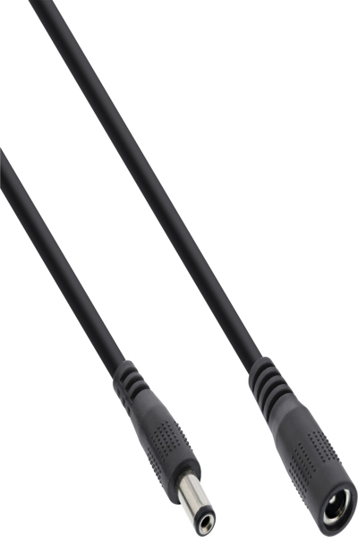 Rallonge CC InLine - Fiche CC mâle/femelle 5,5 x 2,1 mm - noir - 3 m