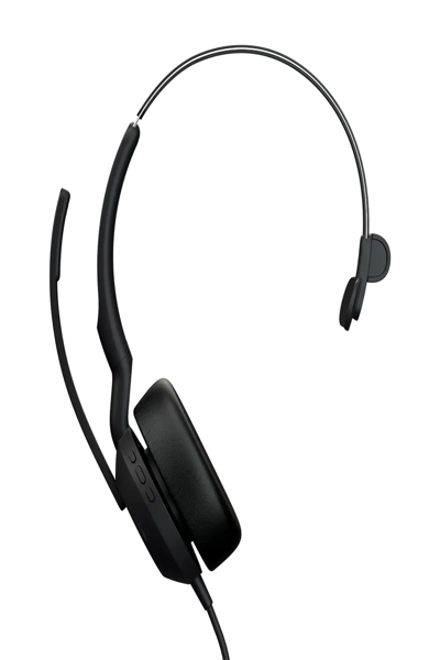 Jabra Evolve2 50 USB-C/A UC Mono, Filaire, 20 - 20 000 Hz, Bureau/Centre d'appels, 99 g, Casque, Noir