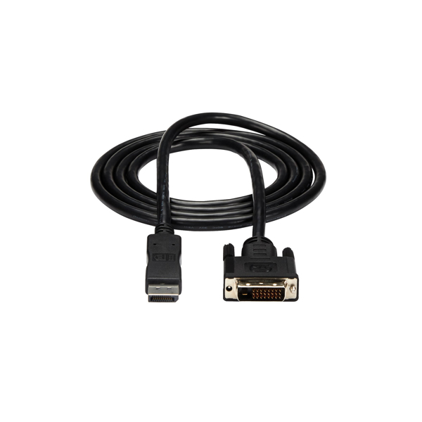 StarTech DisplayPort to DVI Cable - DP to DVI Video Converter M/M - DisplayPort Cable - DisplayPort (M) - DVI-D (M) - 1.8m - Black (DP2DVIMM6) - DP2DVIMM6