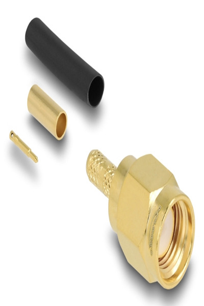 Delock SMA plug for crimping RG-174 RG-316 with matching heat shrink tubing - 91780