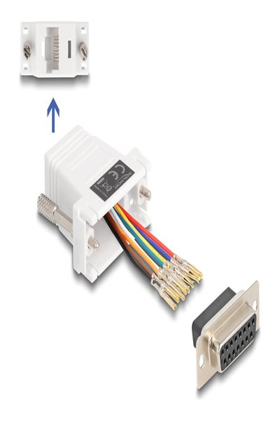 Delock Nätverksadapter - 15-stifts D-Sub (DB-15) (hona) skruvbar till RJ-45 (hona) - 67111