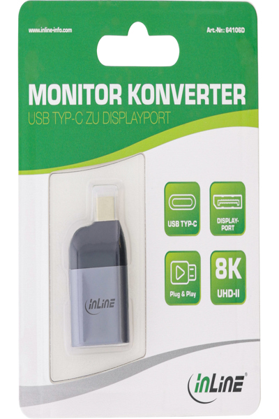 Convertisseur d'affichage USB en ligne - USB-C mâle vers DisplayPort femelle 8K60Hz