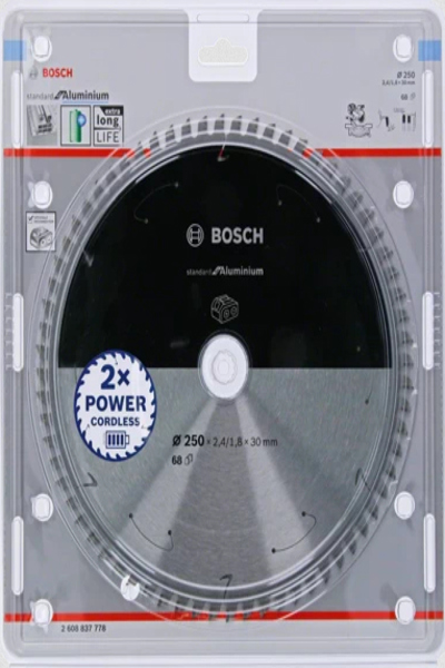 Bosch 2 608 837 778 - Aluminium - 25 cm - 3 cm - 1.8 mm - 6000 RPM - 2.4 mm