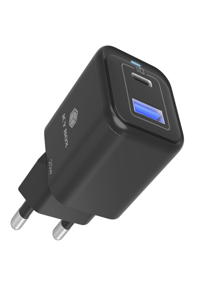 ICY BOX 2 Port USB 20 W SchnellladegerÃƒÂ¤t fuer Mobilgeraete 1x Type-C Type-A - 61122