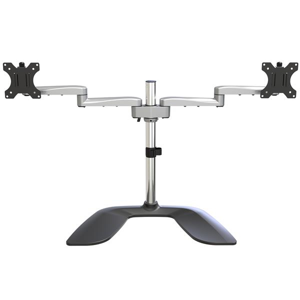 StarTech ARMDUALSS Dual Monitor Stand - Articulating Arms - Height Adjustable - For VESA Monitors up to 32 "- Steel & Aluminum - Setup for 2 Monitors - Plastic, Aluminum, Steel - Black, Silver - Screen size: 81.3 cm (32") - Desk - ARMDUALSS