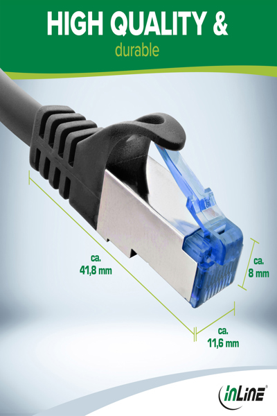 Câble de raccordement InLine - Cat.6A - S/FTP - TPE (LSZH) - CCA - rouge - 1,5 m