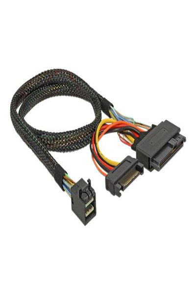 Delock SAS intern kabel - SFF-8643 (hane) till SATA-ström, U.2 (SFF-8639) - 84819