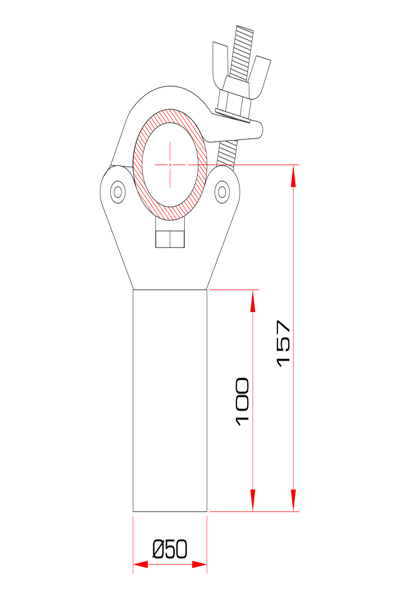 Guil ABZ-37 - Connecteur à pince avec broche enfichable cylindrique de 10 cm en acier massif