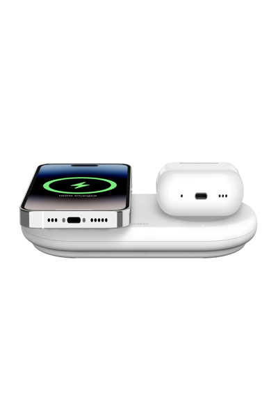 Belkin BOOST CHARGE Pro 2-en-1 Qi2 15W Chargeur Magnétique Blanc