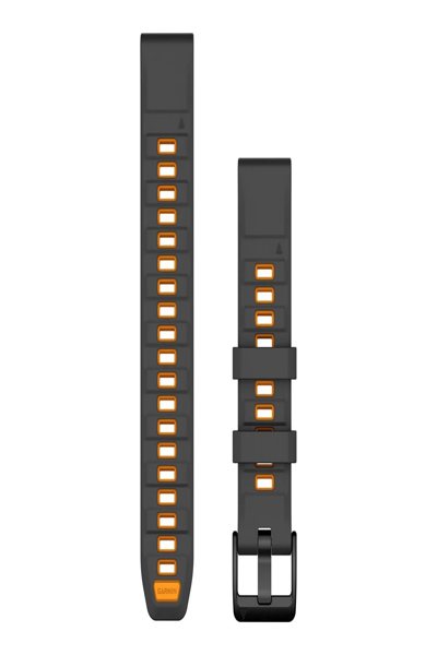 Bracelet silicone Garmin QuickFit Graphite/Orange étincelant