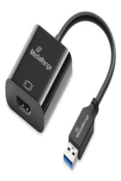 MEDIARANGE USB-A TO HDMI AUDIO AND VIDEO CONVERTER BLACK - MRCS232