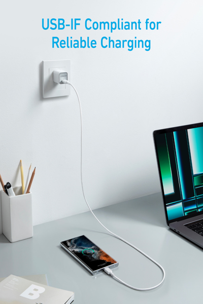 Anker A81F5G21, 0,9 m, USB-C, USB-C, blanc