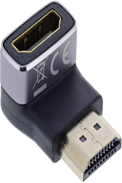 Adaptateur HDMI InLine - Prise/fiche HDMI A - 90° vers le bas - 8K UHD