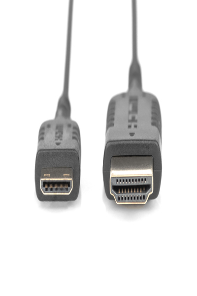 DIGITUS HDMI High Speed Anschlusskabel, Type-C-A, HighFlex St/St, 2.0m, m/Ethernet, 4K Ultra HD@30Hz, aktiv CE, gold, sw ( DB-330121-020-S ) - DB-330121-020-S