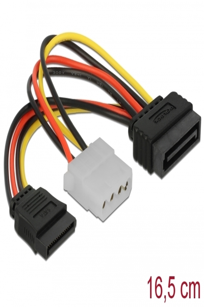 Delock Power adapter - SATA power (M) to 4 PIN internal power, SATA power (F) - 65235