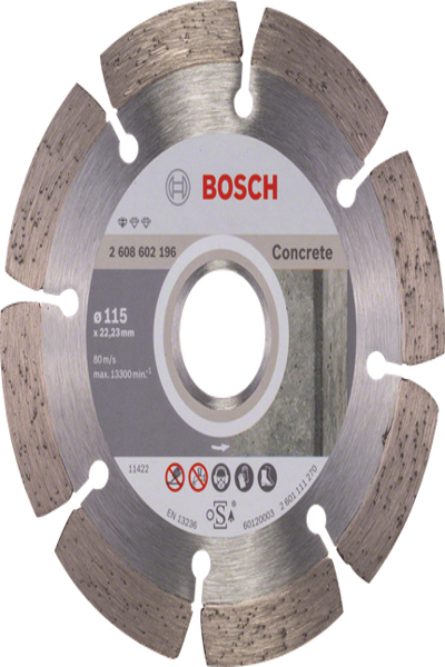 Bosch Standard for Concrete Diamond Cutting Discs - Concrete - 11.5 cm - 2.22 cm - 1.6 mm