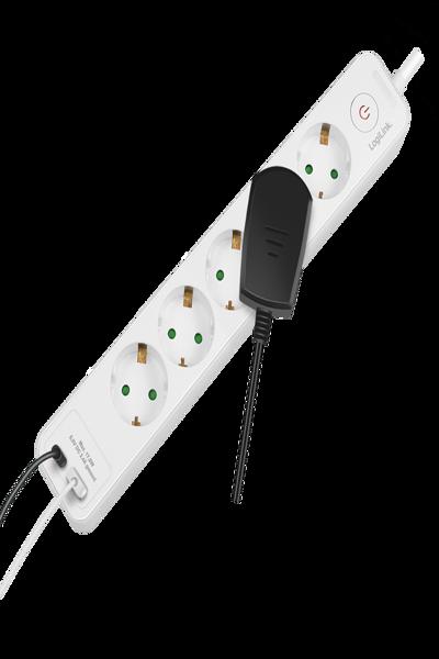 LogiLink 5-Outlet Power Strip USB-A USB-C 1.5m Cable