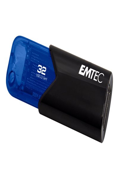 EMTEC B110 Click Easy 3.2 - 32 GB - USB Type-A - 3.2 Gen 2 (3.1 Gen 2) - 20 MB/s - Slide - Black - Blue - WCMMD32GB113