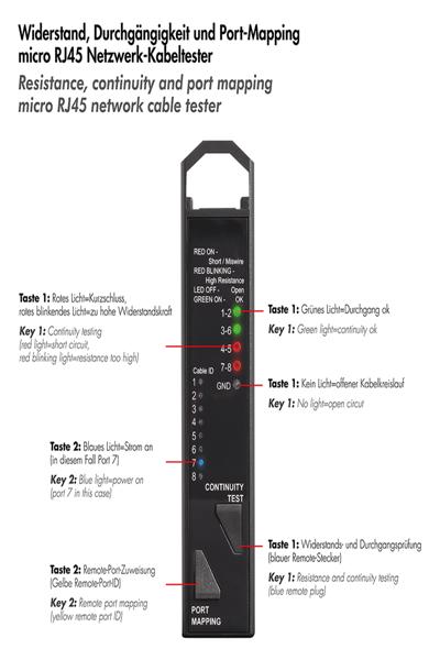 LogiLink 3-in-1 Network Cable Tester Black - WZ0076