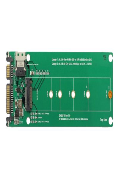 Delock U.2 SFF-8654 eller SATA-konverterare till 1 x M.2-nyckel M-kortplats - 63953