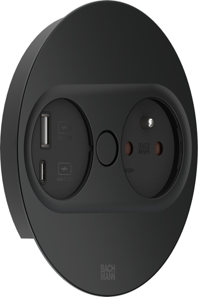 Bachmann 946.106 Desktop Embedded Type E USB AC Noir