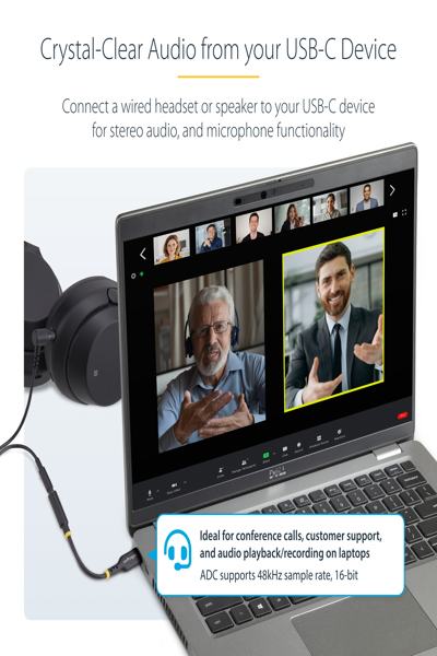 StarTech.com USB-C Audio Adapter to 3.5mm Jack - USBCAUDIO2