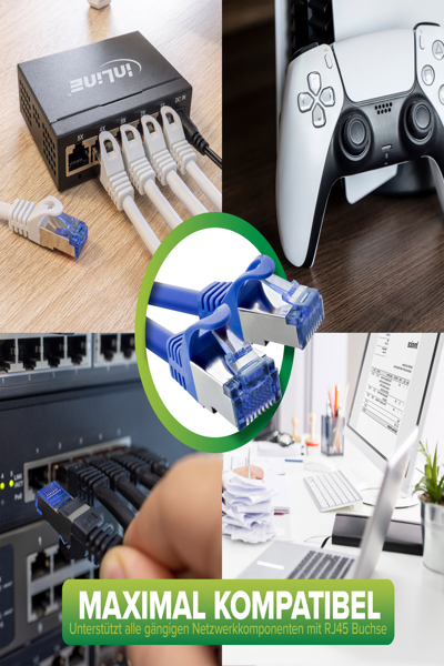 InLine patch cable - Cat.6A - S/FTP - TPE (LSZH) - CCA - green - 2m - 72602G